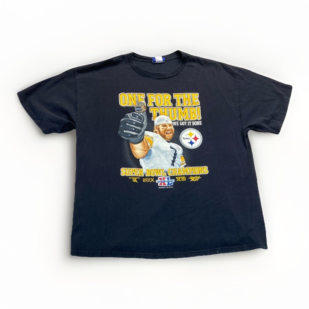 Pittsburgh Steelers Shirt Mens L Super Bowl XL Ben Roethlisberger Reebok Vintage